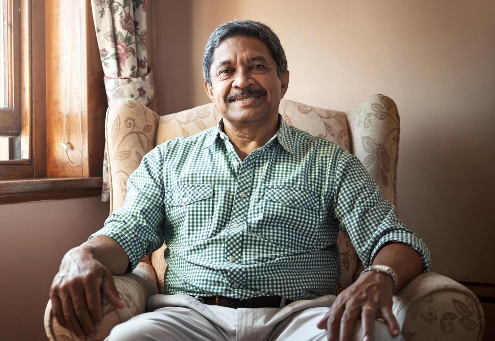 Senior man enjoying an afternoon at home