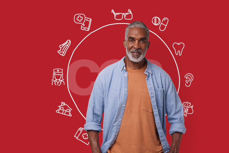 Older African American man with CCA Circle of Care in background