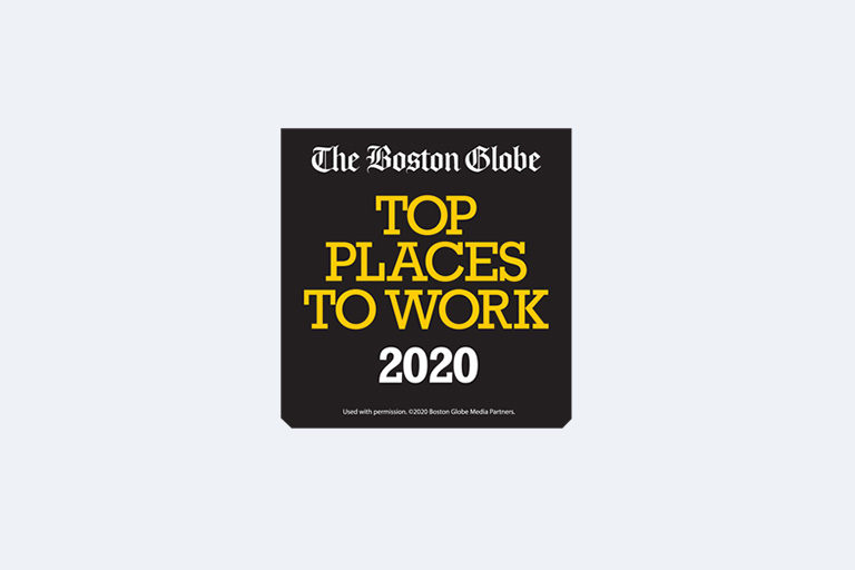 Boston Globe Top Places to Work 2020 badge
