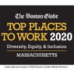 Boston Globe Top Places to Work for in MA for diversity, equity, and inclusion logo
