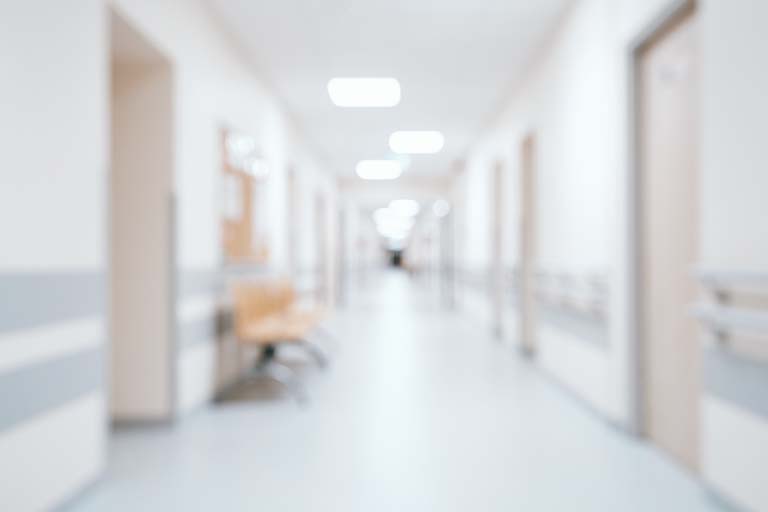 An Update on Steward Health System Blurry hospital hallway